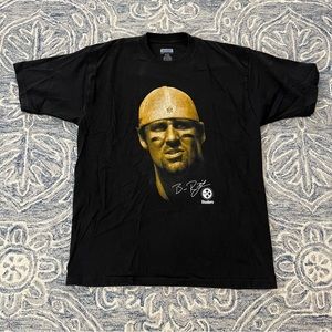 Ben Rothlisberger Mens Large Black Big Head T Shirt Steelers Football Reebok NFL